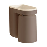 Wall Mounted Toothbrush Holder with Drainage Function Self Adhesive Toothbrush Holder with Cups for Bathroom Caramel Brown