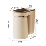 Wall Mounted Toothbrush Holder with Drainage Function Self Adhesive Toothbrush Holder with Cups for Bathroom Beige