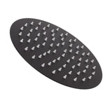 Ultra Thin Rainfall Shower Head Rain Waterfall Stainless Steel Fixed Showerhead Round Black 8in