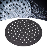 Ultra Thin Rainfall Shower Head Rain Waterfall Stainless Steel Fixed Showerhead Round Black 8in