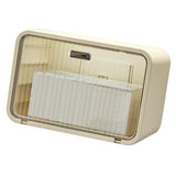 Tissue Box Cover Wall Mounted 2 in 1 Waterproof Tissue Holder Dispenser Box Cover for Bathroom Transparent White