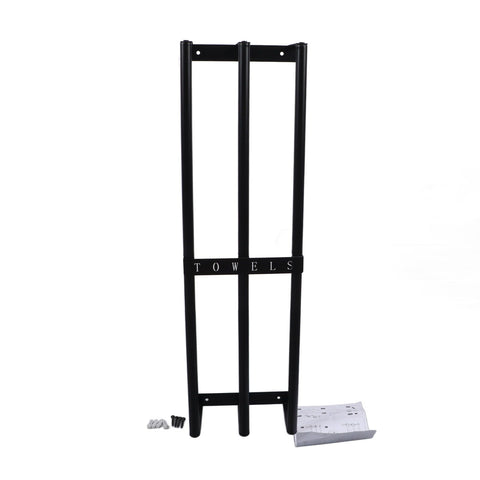 Towel Storage Rack Wall Mounted Black Iron Alloy 3 Bar Rolled Towel Holder for Bathroom In Australia - Darrahopens