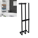Towel Storage Rack Wall Mounted Black Iron Alloy 3 Bar Rolled Towel Holder for Bathroom