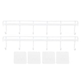 2pcs Wall Mounted Coat Rack Stainless Steel Wall Hanging Coat Hook Rail with 6 Hooks for Clothes Towel Hat 6 Hooks 2 White In Australia - Darrahopens
