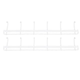 2pcs Wall Mounted Coat Rack Stainless Steel Wall Hanging Coat Hook Rail with 6 Hooks for Clothes Towel Hat 6 Hooks 2 White In Australia - Darrahopens