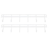 2pcs Wall Mounted Coat Rack Stainless Steel Wall Hanging Coat Hook Rail with 6 Hooks for Clothes Towel Hat 6 Hooks 2 White