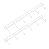 2pcs Wall Mounted Coat Rack Stainless Steel Wall Hanging Coat Hook Rail with 6 Hooks for Clothes Towel Hat 6 Hooks 2 White