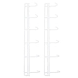 2pcs Wall Mounted Coat Rack Stainless Steel Wall Hanging Coat Hook Rail with 6 Hooks for Clothes Towel Hat 6 Hooks 2 White