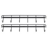 2pcs Wall Mounted Coat Rack Stainless Steel Wall Hanging Coat Hook Rail with 6 Hooks for Clothes Towel Hat 6 Hooks 2 Black