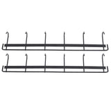 2pcs Wall Mounted Coat Rack Stainless Steel Wall Hanging Coat Hook Rail with 6 Hooks for Clothes Towel Hat 6 Hooks 2 Black