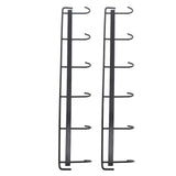 2pcs Wall Mounted Coat Rack Stainless Steel Wall Hanging Coat Hook Rail with 6 Hooks for Clothes Towel Hat 6 Hooks 2 Black