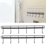 2pcs Wall Mounted Coat Rack Stainless Steel Wall Hanging Coat Hook Rail with 6 Hooks for Clothes Towel Hat 6 Hooks 2 Black