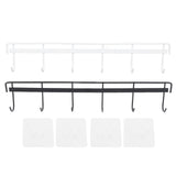 2pcs Wall Mounted Coat Rack Stainless Steel Wall Hanging Coat Hook Rail with 6 Hooks for Clothes Towel Hat 6 Hooks 1 Black 1 White In Australia - Darrahopens