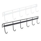 2pcs Wall Mounted Coat Rack Stainless Steel Wall Hanging Coat Hook Rail with 6 Hooks for Clothes Towel Hat 6 Hooks 1 Black 1 White