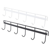 2pcs Wall Mounted Coat Rack Stainless Steel Wall Hanging Coat Hook Rail with 6 Hooks for Clothes Towel Hat 6 Hooks 1 Black 1 White