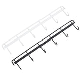 2pcs Wall Mounted Coat Rack Stainless Steel Wall Hanging Coat Hook Rail with 6 Hooks for Clothes Towel Hat 6 Hooks 1 Black 1 White