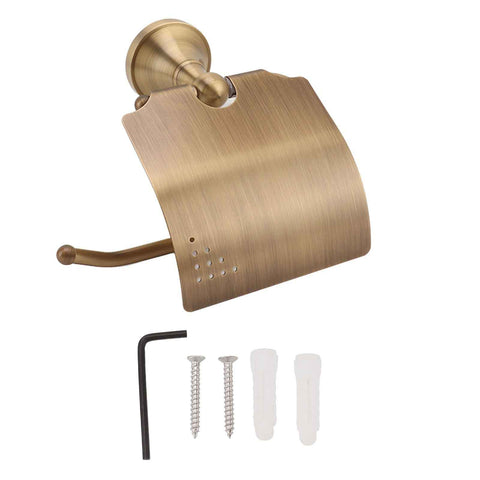Toilet Paper Holder Wall Mounted Copper Vintage Style Ample Space Scratch Resistant for Washroom Bathroom In Australia - Darrahopens