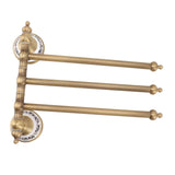 Swivel Towel Bar Antique Brass Towel Rack Rotated Towel Hanger Holder for Bathroom Three Rods In Australia - Darrahopens