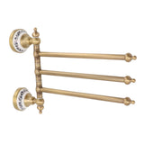 Swivel Towel Bar Antique Brass Towel Rack Rotated Towel Hanger Holder for Bathroom Three Rods In Australia - Darrahopens
