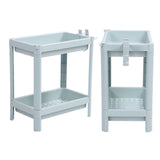 Bathroom Floor Storage Shelf Bathroom Storage Open Shelf Unit Freestanding Corner Rack Shelves Storage Rack Nordic Blue 2 Tier