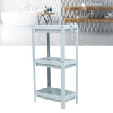 Bathroom Floor Storage Shelf Bathroom Storage Open Shelf Unit Freestanding Corner Rack Shelves Storage Rack Nordic Blue 3 Tier