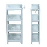 Bathroom Floor Storage Shelf Bathroom Storage Open Shelf Unit Freestanding Corner Rack Shelves Storage Rack Nordic Blue 4 Tier