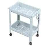 Bathroom Floor Storage Shelf Bathroom Storage Open Shelf Unit Freestanding Corner Rack Shelves Storage Rack Nordic Blue 2 Tier (with Wheels) In Australia - Darrahopens