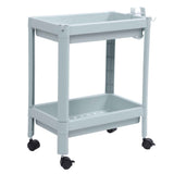 Bathroom Floor Storage Shelf Bathroom Storage Open Shelf Unit Freestanding Corner Rack Shelves Storage Rack Nordic Blue 2 Tier (with Wheels)