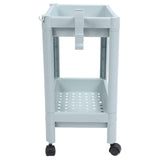 Bathroom Floor Storage Shelf Bathroom Storage Open Shelf Unit Freestanding Corner Rack Shelves Storage Rack Nordic Blue 2 Tier (with Wheels)