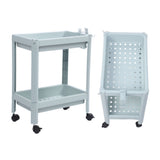 Bathroom Floor Storage Shelf Bathroom Storage Open Shelf Unit Freestanding Corner Rack Shelves Storage Rack Nordic Blue 2 Tier (with Wheels)