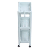 Bathroom Floor Storage Shelf Bathroom Storage Open Shelf Unit Freestanding Corner Rack Shelves Storage Rack Nordic Blue 3 Tier (with Wheels)