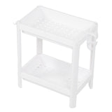 Bathroom Tower Shelf Plastic Freestanding Storage Rack Organizer Multifunctional Shelving Unit for Living Room Bedroom Kitchen White 2 Layers