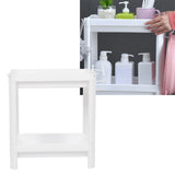 Bathroom Tower Shelf Plastic Freestanding Storage Rack Organizer Multifunctional Shelving Unit for Living Room Bedroom Kitchen White 2 Layers