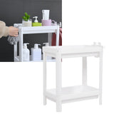 Bathroom Tower Shelf Plastic Freestanding Storage Rack Organizer Multifunctional Shelving Unit for Living Room Bedroom Kitchen White 2 Layers