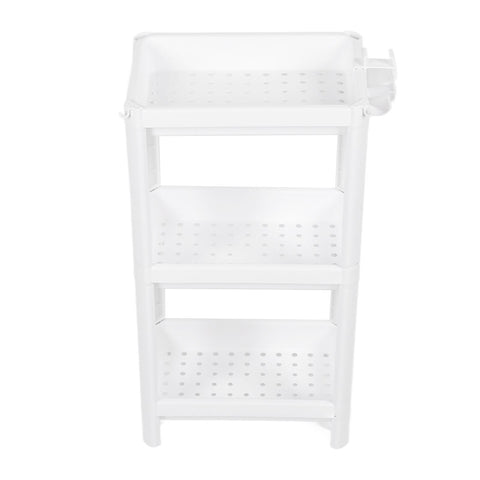 Bathroom Tower Shelf Plastic Freestanding Storage Rack Organizer Multifunctional Shelving Unit for Living Room Bedroom Kitchen White 3 Layers In Australia - Darrahopens