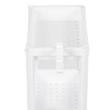 Bathroom Tower Shelf Plastic Freestanding Storage Rack Organizer Multifunctional Shelving Unit for Living Room Bedroom Kitchen White 3 Layers
