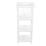 Bathroom Tower Shelf Plastic Freestanding Storage Rack Organizer Multifunctional Shelving Unit for Living Room Bedroom Kitchen White 4 Layers In Australia - Darrahopens