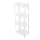 Bathroom Tower Shelf Plastic Freestanding Storage Rack Organizer Multifunctional Shelving Unit for Living Room Bedroom Kitchen White 4 Layers In Australia - Darrahopens