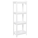 Bathroom Tower Shelf Plastic Freestanding Storage Rack Organizer Multifunctional Shelving Unit for Living Room Bedroom Kitchen White 4 Layers In Australia - Darrahopens