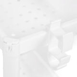 Bathroom Tower Shelf Plastic Freestanding Storage Rack Organizer Multifunctional Shelving Unit for Living Room Bedroom Kitchen White 2 Layers (with Wheel)