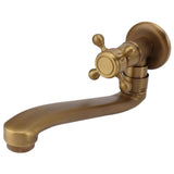 Antique Garden Faucet with Extended Spout Antifreezing Copper Wall Mount Single Cold Water Tap for Washing Round Spout In Australia - Darrahopens