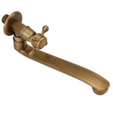 Antique Garden Faucet with Extended Spout Antifreezing Copper Wall Mount Single Cold Water Tap for Washing Round Spout In Australia - Darrahopens