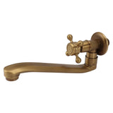 Antique Garden Faucet with Extended Spout Antifreezing Copper Wall Mount Single Cold Water Tap for Washing Round Spout In Australia - Darrahopens