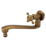 Antique Garden Faucet with Extended Spout Antifreezing Copper Wall Mount Single Cold Water Tap for Washing Sharp Spout In Australia - Darrahopens