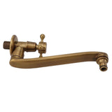 Antique Garden Faucet with Extended Spout Antifreezing Copper Wall Mount Single Cold Water Tap for Washing Sharp Spout In Australia - Darrahopens