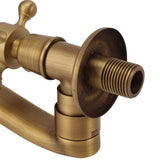 Antique Garden Faucet with Extended Spout Antifreezing Copper Wall Mount Single Cold Water Tap for Washing Sharp Spout