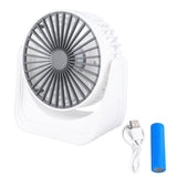 Desktop Mini Fan 1200mAh USB Rechargeable White 3 Speed 360 Degree Rotation Small Table Fan for Travel Camping Home In Australia - Darrahopens