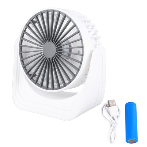 Desktop Mini Fan 1200mAh USB Rechargeable White 3 Speed 360 Degree Rotation Small Table Fan for Travel Camping Home In Australia - Darrahopens
