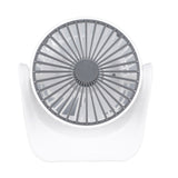Desktop Mini Fan 1200mAh USB Rechargeable White 3 Speed 360 Degree Rotation Small Table Fan for Travel Camping Home