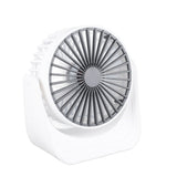 Desktop Mini Fan 1200mAh USB Rechargeable White 3 Speed 360 Degree Rotation Small Table Fan for Travel Camping Home